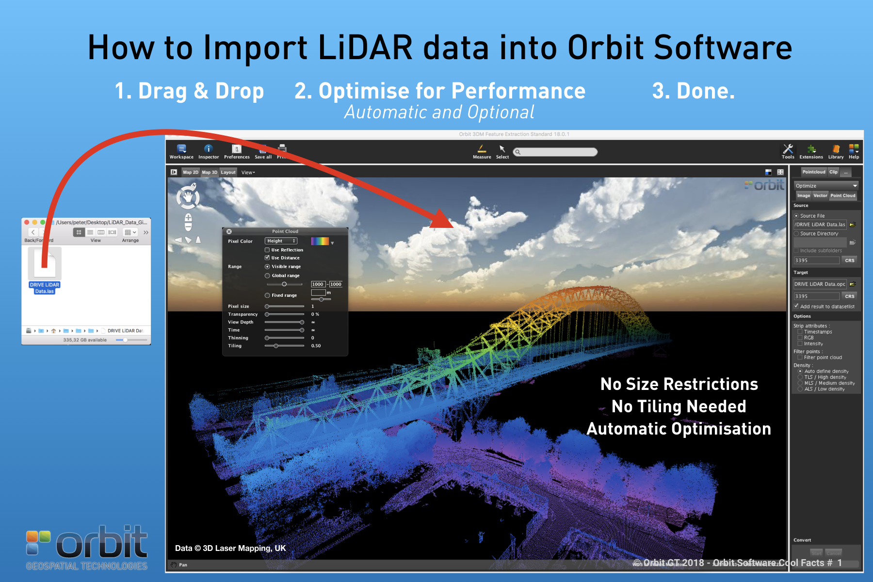 Orbit GT How to import LiDAR data